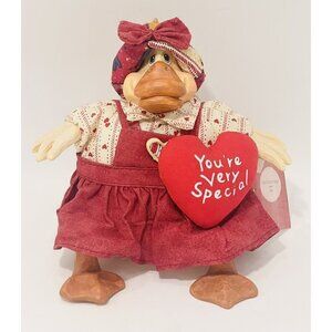 Folk Art Valentine’s Duck Hot Lips The Country Folks Beanbag Shelf Sitter 2665